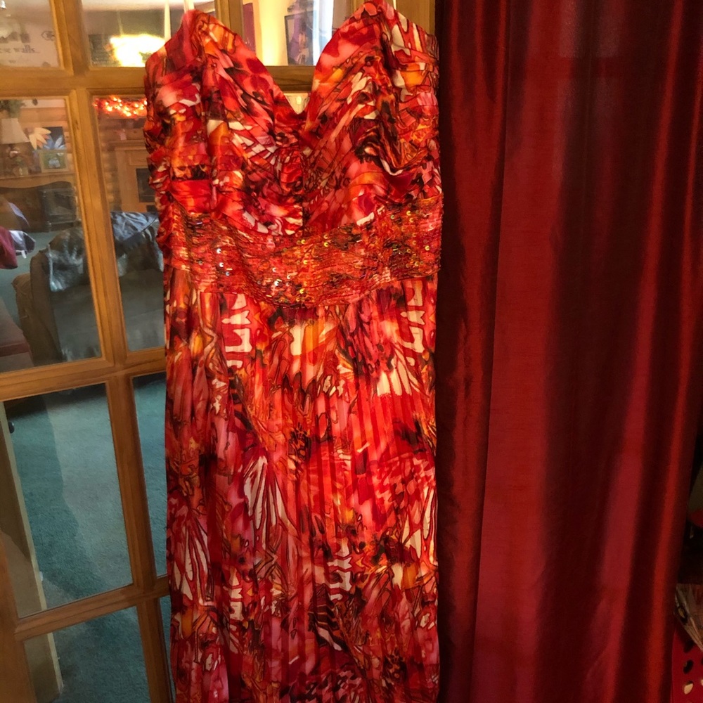 Long formal dress pleated skirt